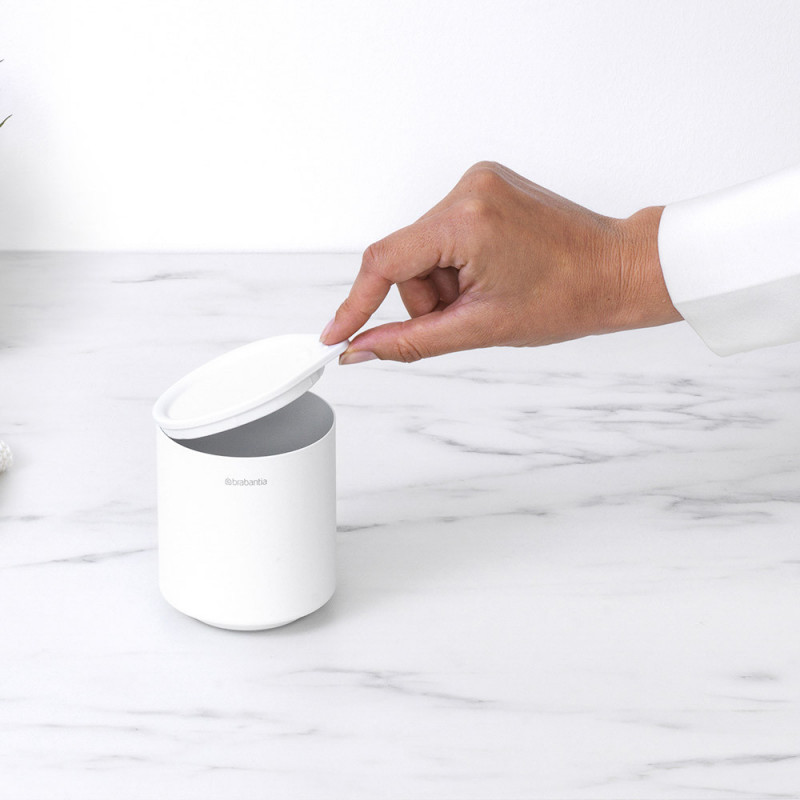 Κουτί αξεσουάρ μπάνιου Brabantia MindSet Mineral 1005687, Αντιολισθητική βάση, Ορυκτό φινίρισμα, Λευκό