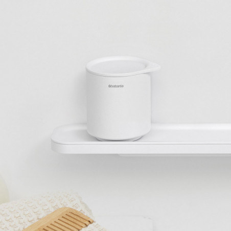 Κουτί αξεσουάρ μπάνιου Brabantia MindSet Mineral 1005687, Αντιολισθητική βάση, Ορυκτό φινίρισμα, Λευκό