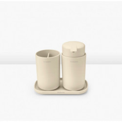 Σετ αξεσουάρ μπάνιου Brabantia ReNew 1006266, 3 τεμάχια, 250 ml, ανθεκτικό στη διάβρωση, μπεζ