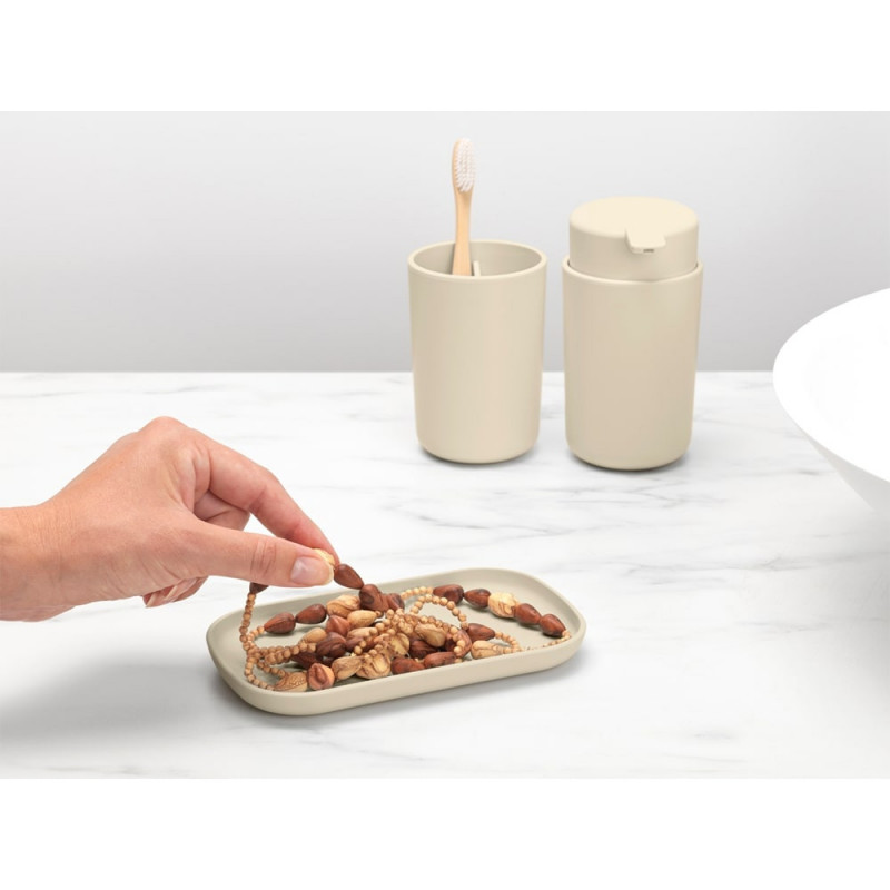 Σετ αξεσουάρ μπάνιου Brabantia ReNew 1006266, 3 τεμάχια, 250 ml, ανθεκτικό στη διάβρωση, μπεζ