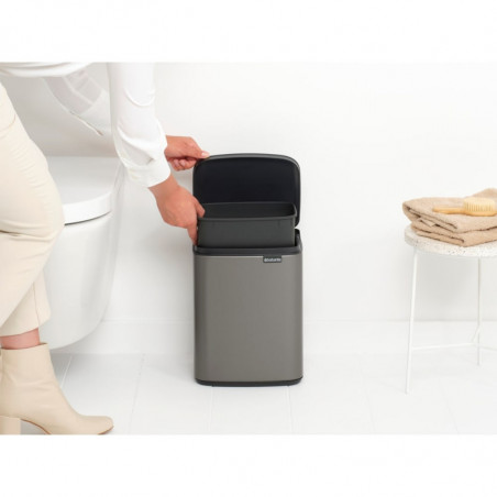 Κάδος Brabantia Bo Small 1006628, 7 L, Ομαλό και αθόρυβο άνοιγμα, Αντιολισθητική βάση, Γκρι