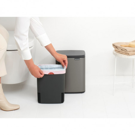 Κάδος Brabantia Bo Small 1006628, 7 L, Ομαλό και αθόρυβο άνοιγμα, Αντιολισθητική βάση, Γκρι