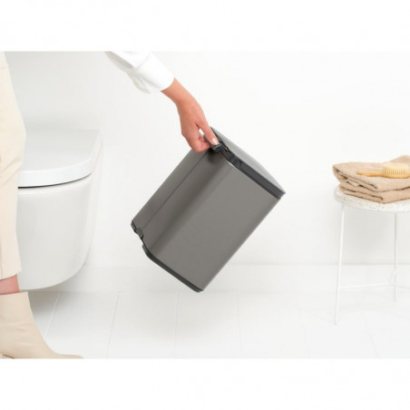 Κάδος Brabantia Bo Small 1006628, 7 L, Ομαλό και αθόρυβο άνοιγμα, Αντιολισθητική βάση, Γκρι