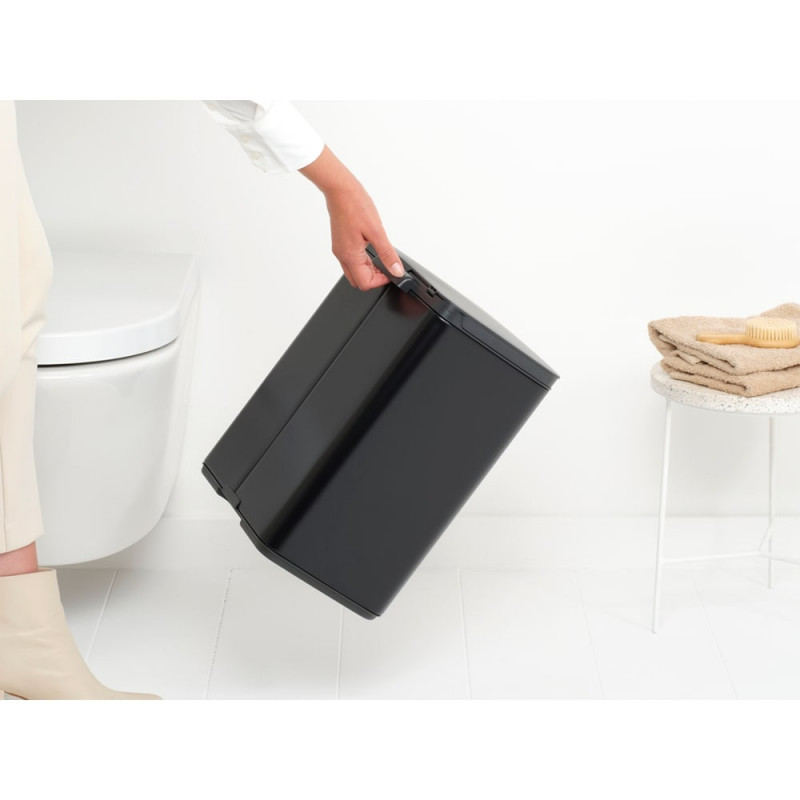 Κάδος Brabantia Bo Small 1006635, 12 l, Αθόρυβο και ομαλό άνοιγμα, Αντιολισθητική βάση, Μαύρο
