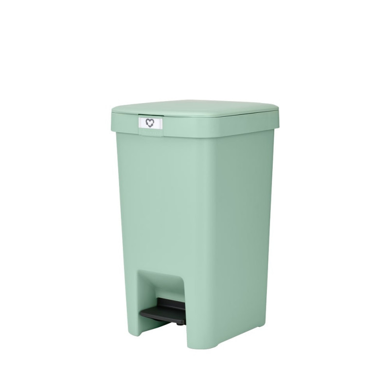 Κάδος απορριμμάτων με πεντάλ Brabantia StepUp 1008481, 16 L, Οικολογικά υλικά, Μεγάλο άνοιγμα, Ανοιχτό πράσινο