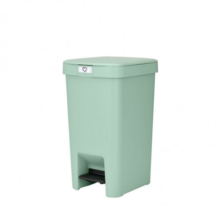 Κάδος απορριμμάτων με πεντάλ Brabantia StepUp 1008481, 16 L, Οικολογικά υλικά, Μεγάλο άνοιγμα, Ανοιχτό πράσινο