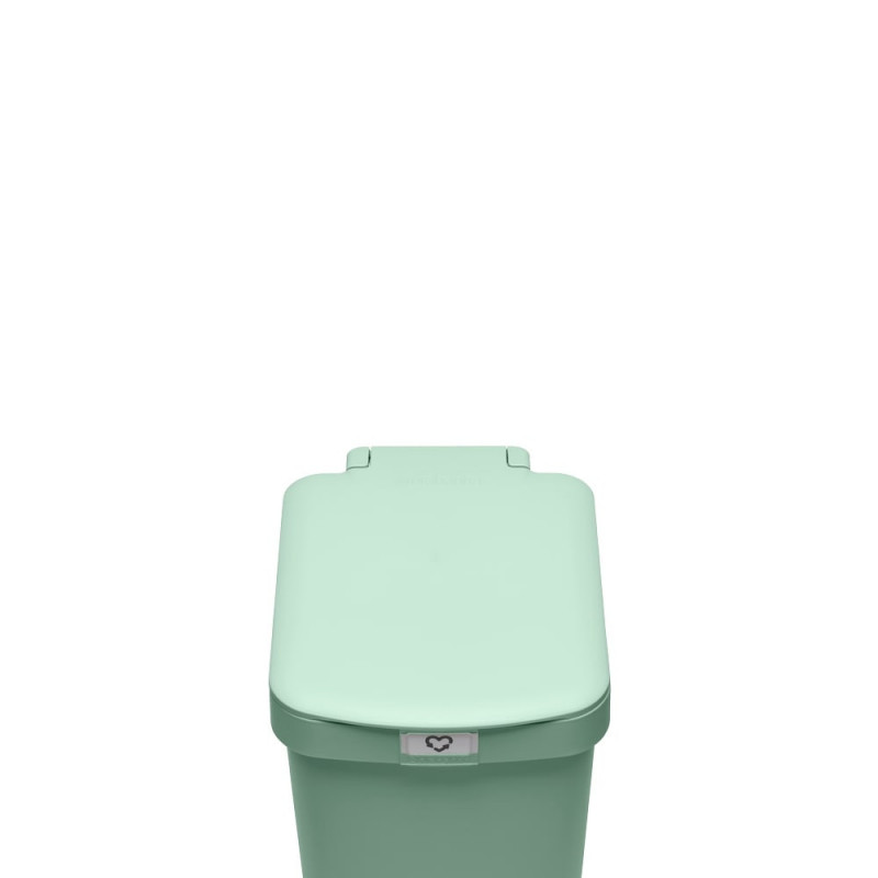 Κάδος απορριμμάτων με πεντάλ Brabantia StepUp 1008481, 16 L, Οικολογικά υλικά, Μεγάλο άνοιγμα, Ανοιχτό πράσινο