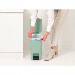 Κάδος απορριμμάτων με πεντάλ Brabantia StepUp 1008481, 16 L, Οικολογικά υλικά, Μεγάλο άνοιγμα, Ανοιχτό πράσινο
