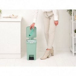 Κάδος απορριμμάτων με πεντάλ Brabantia StepUp 1008481, 16 L, Οικολογικά υλικά, Μεγάλο άνοιγμα, Ανοιχτό πράσινο