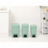Κάδος απορριμμάτων με πεντάλ Brabantia StepUp 1008481, 16 L, Οικολογικά υλικά, Μεγάλο άνοιγμα, Ανοιχτό πράσινο