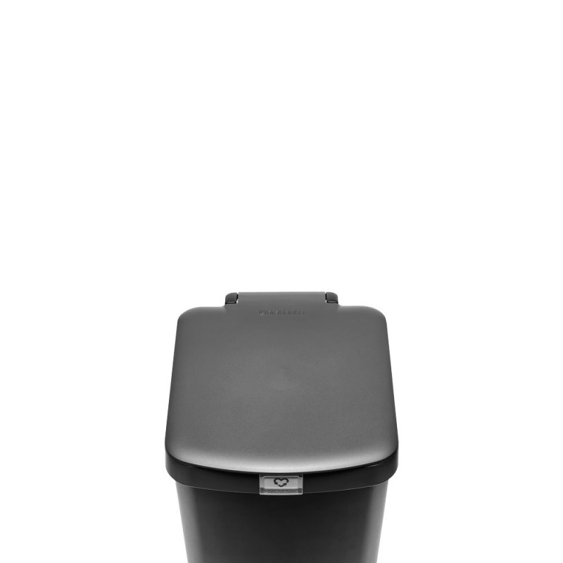 Κάδος απορριμμάτων με πεντάλ Brabantia StepUp 1008482, 25 L, Οικολογικά υλικά, Μεγάλο άνοιγμα, Σκούρο γκρι