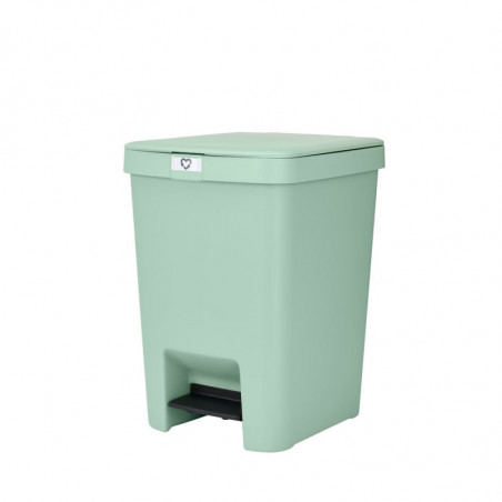 Κάδος απορριμμάτων με πεντάλ Brabantia StepUp 1008484, 25 L, Οικολογικά υλικά, Μεγάλο άνοιγμα, Ανοιχτό πράσινο
