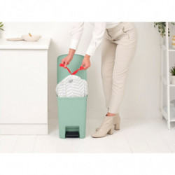 Κάδος απορριμμάτων με πεντάλ Brabantia StepUp 1008484, 25 L, Οικολογικά υλικά, Μεγάλο άνοιγμα, Ανοιχτό πράσινο