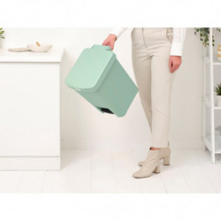 Κάδος απορριμμάτων με πεντάλ Brabantia StepUp 1008484, 25 L, Οικολογικά υλικά, Μεγάλο άνοιγμα, Ανοιχτό πράσινο