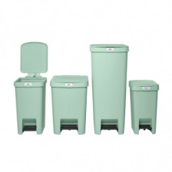 Κάδος απορριμμάτων με πεντάλ Brabantia StepUp 1008484, 25 L, Οικολογικά υλικά, Μεγάλο άνοιγμα, Ανοιχτό πράσινο