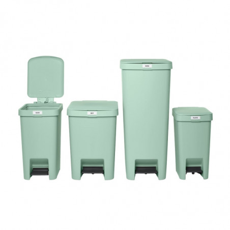 Κάδος απορριμμάτων με πεντάλ Brabantia StepUp 1008484, 25 L, Οικολογικά υλικά, Μεγάλο άνοιγμα, Ανοιχτό πράσινο