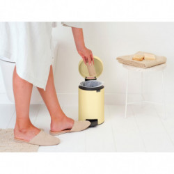 Κάδος απορριμμάτων με πεντάλ Brabantia NewIcon 1008836, 3 L, Ομαλό κλείσιμο, Αντιολισθητική βάση, Κίτρινο