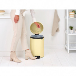 Κάδος απορριμμάτων με πεντάλ Brabantia NewIcon 649044, 20 l, Ομαλό κλείσιμο, Αντιολισθητική βάση, Κίτρινο