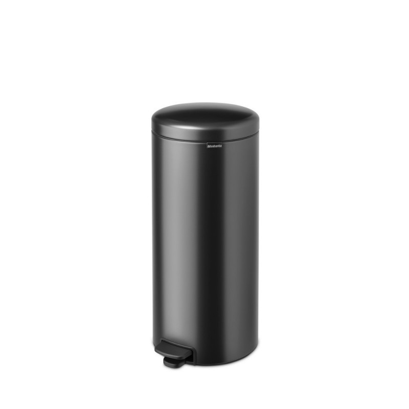 Κάδος με πεντάλ Brabantia NewIcon 1008850, 30 l, Μαλακό κλείσιμο, Αντιολισθητική βάση, Σκούρο γκρι