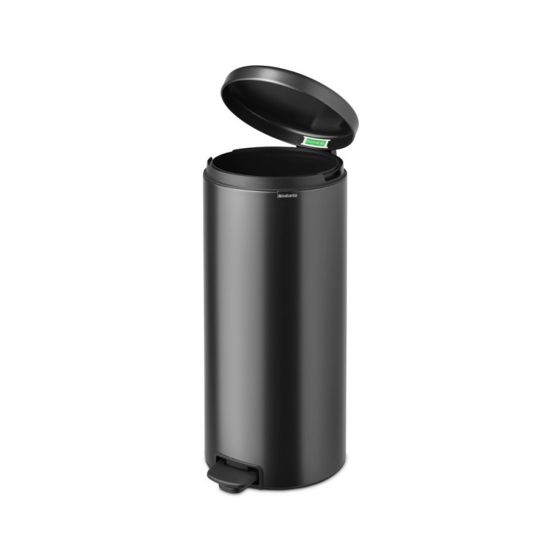 Κάδος με πεντάλ Brabantia NewIcon 1008850, 30 l, Μαλακό κλείσιμο, Αντιολισθητική βάση, Σκούρο γκρι
