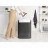 Κάδος Brabantia Bo Touch 1008858, 60 l, Ομαλό και αθόρυβο άνοιγμα, Μεγάλο άνοιγμα, Γκρι