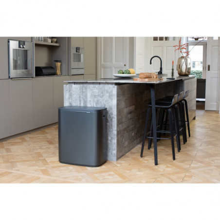 Κάδος Brabantia Bo Touch 1008858, 60 l, Ομαλό και αθόρυβο άνοιγμα, Μεγάλο άνοιγμα, Γκρι