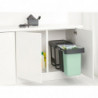Brabantia Sort&Go κάδος χωριστής συλλογής 1008862, 2x15 l, Εσωτερική τοποθέτηση με τηλεσκοπικό πλαίσιο, Γκρι/πράσινο