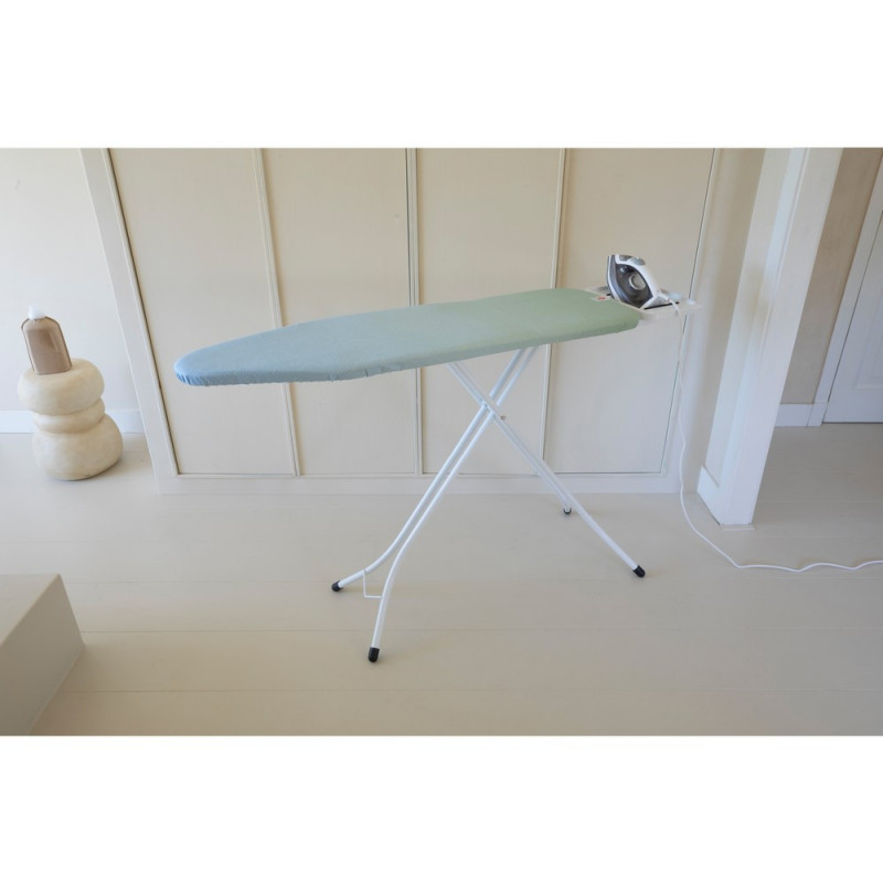 Τραπέζι σιδερώματος Brabantia B 1008892, 124x38 cm, 7 θέσεις ρύθμισης, Μεγάλη θήκη σίδερου, Πράσινο/Μπλε