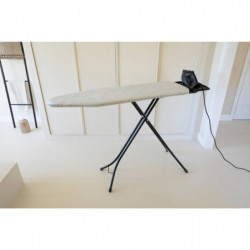 Τραπέζι σιδερώματος Brabantia B 1008893, 124x38 cm, 7 θέσεις ρύθμισης, Μεγάλη θήκη σίδερου, Ανοιχτό γκρι