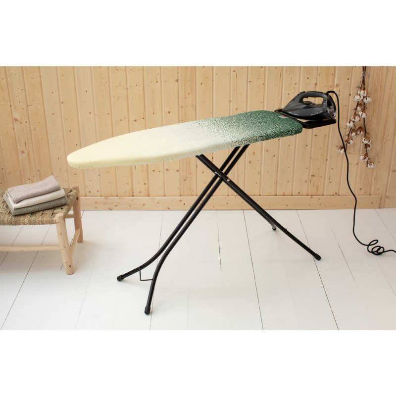 Τραπέζι σιδερώματος Brabantia B 1008894, 124x38 cm, 7 θέσεις ρύθμισης, Μεγάλη θήκη σίδερου, Κίτρινο/πράσινο