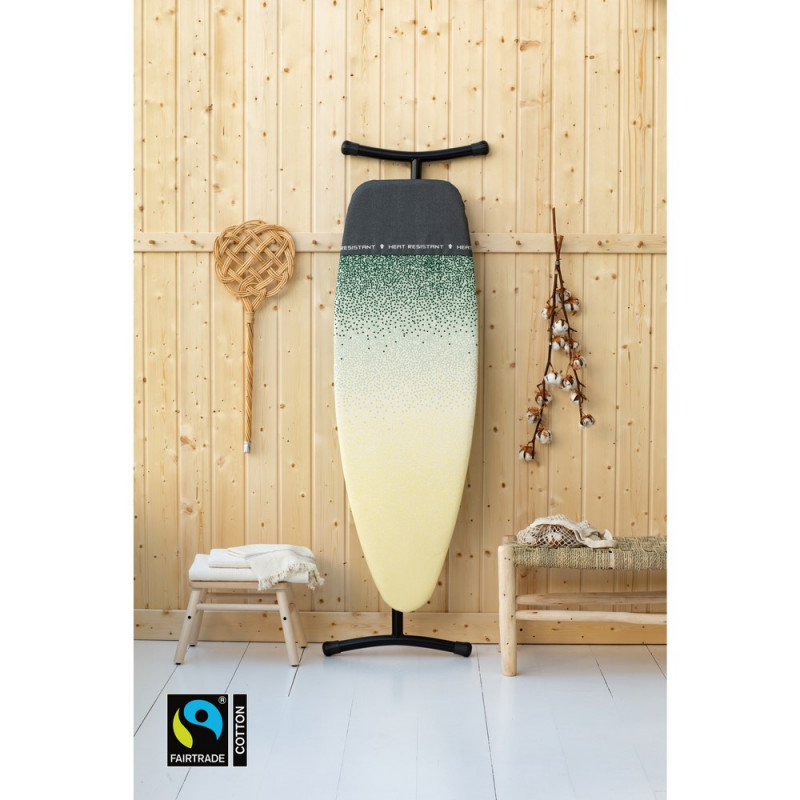 Τραπέζι σιδερώματος Brabantia D 1008898, 135x45 cm, 7 θέσεις ρύθμισης, ανθεκτική στη θερμότητα ζώνη σιδερώματος, κίτρινο/πράσινο
