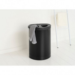 Καλάθι πλύσης Brabantia Selector 1008917, 55 l, 2 διαμερίσματα, οπές εξαερισμού, πλήρωση χωρίς άνοιγμα, Μαύρο