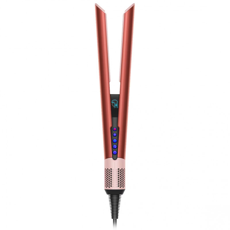 Ισιωτική μαλλιών Dyson HT01 Airstrait StrBz/BhPk 560844-01, 1600W, 140C, Ιονισμός, 6 επίπεδα ταχύτητας, Φιλικό προς τα μαλλιά, Χάλκινη επίστρωση, οθόνη LCD, Φράουλα μπρονζέ