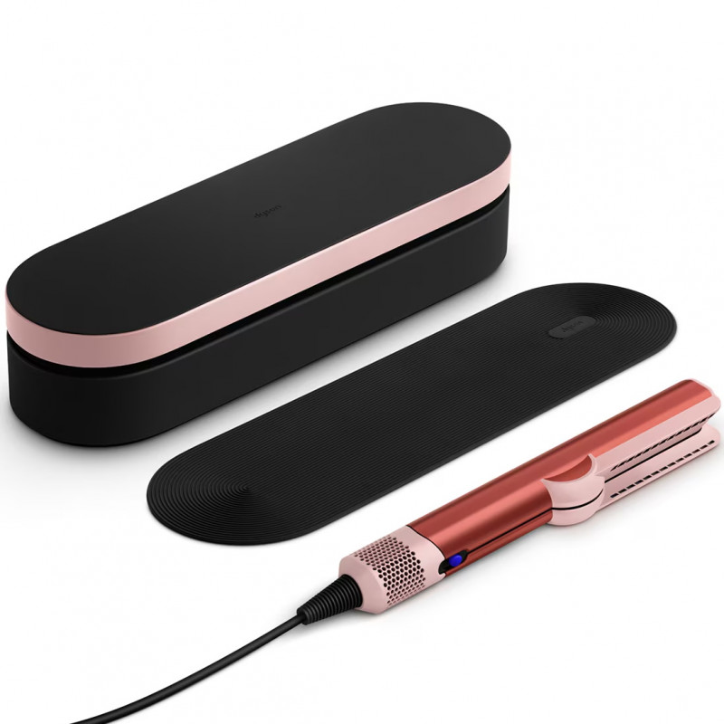 Ισιωτική μαλλιών Dyson HT01 Airstrait StrBz/BhPk 560844-01, 1600W, 140C, Ιονισμός, 6 επίπεδα ταχύτητας, Φιλικό προς τα μαλλιά, Χάλκινη επίστρωση, οθόνη LCD, Φράουλα μπρονζέ