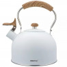 Τσαγιέρα με σφυρίχτρα Kinghoff KH 1860, 2.5l, Επαγωγή, Ξύλινη λαβή, Λευκό