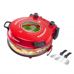 Ηλεκτρικός φούρνος πίτσας Beper P101CUD301, 1200W, 31 cm, Έως 400C, 5 επίπεδα, Χρονόμετρο, Κόκκινο
