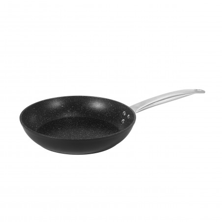 Τηγάνι Oliver Voltz OV54419N26, 26 cm, επικάλυψη μάρμαρο, Επαγωγή, Μαύρο