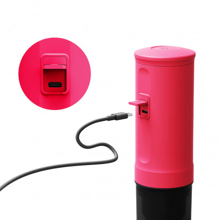 Φορητή μηχανή εσπρέσο Outin Nano Crimson Red, 12/24 V, 7500mAh, 20bar, 80 ml, Φόρτιση USB, Αλεσμένο + κάψουλες, Κόκκινο