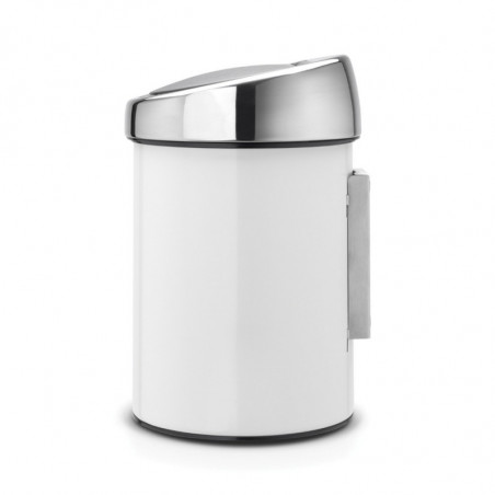 Brabantia Touch Bin 647216, 3 L, Ομαλό και αθόρυβο άνοιγμα, Επίτοιχη τοποθέτηση, Λευκό