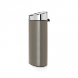 Κάδος Brabantia Touch Bin New 650529, 40 l, αθόρυβο και ομαλό κλείσιμο, επίπεδη πλάτη, γκρι/inox