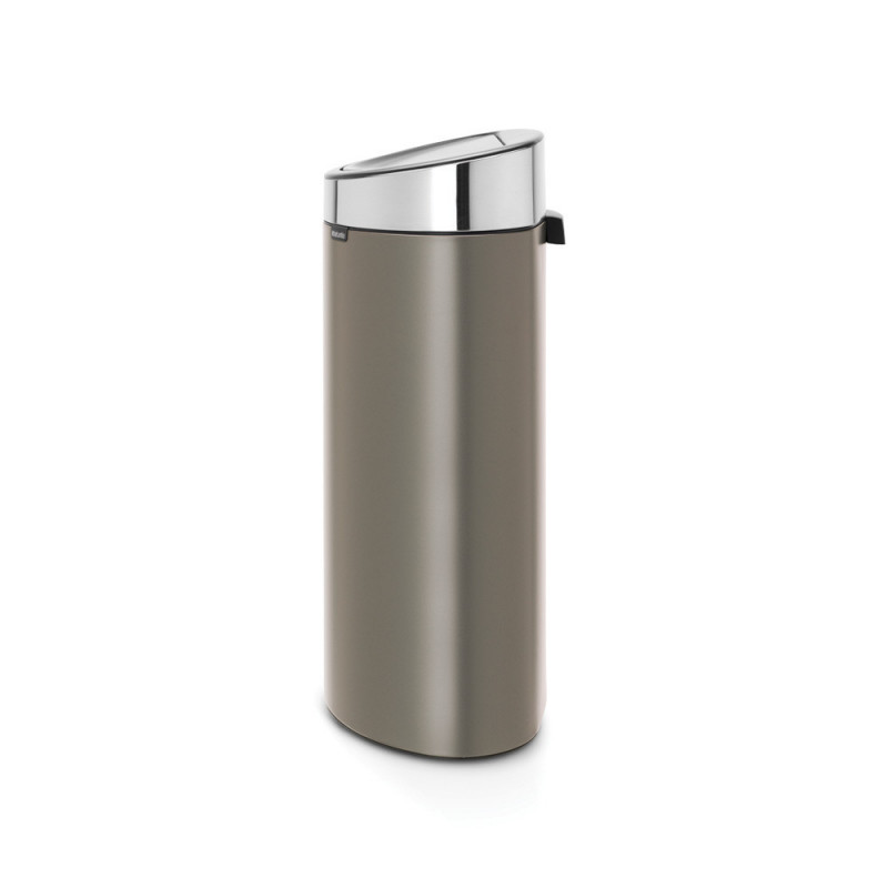 Κάδος Brabantia Touch Bin New 650529, 40 l, αθόρυβο και ομαλό κλείσιμο, επίπεδη πλάτη, γκρι/inox