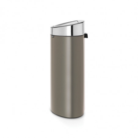 Κάδος Brabantia Touch Bin New 650529, 40 l, αθόρυβο και ομαλό κλείσιμο, επίπεδη πλάτη, γκρι/inox