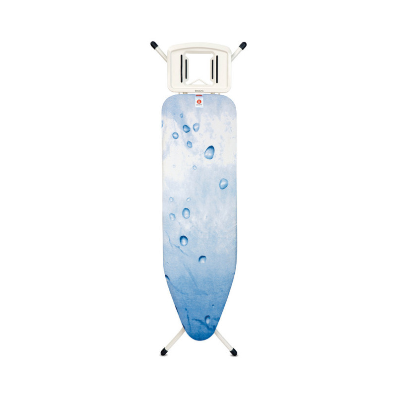 Τραπέζι σιδερώματος Brabantia B 1003343, 124x38 cm, 7 θέσεις ρύθμισης, Μεγάλη θήκη σίδερου, Λευκό/Μπλε