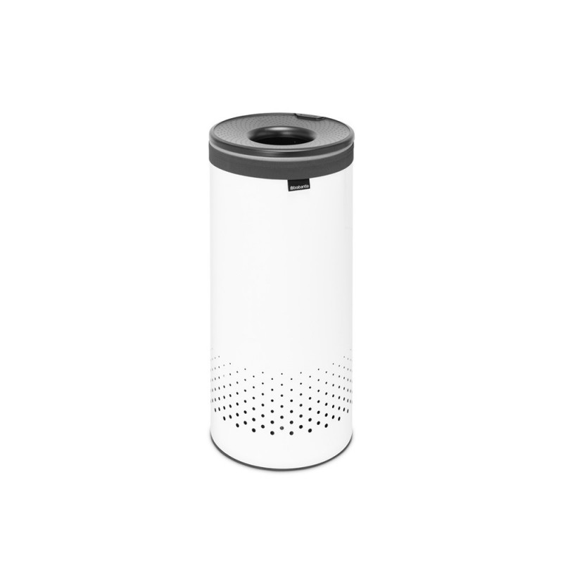 Brabantia 1004178 Καλάθι πλυντηρίου, 35 L, πλαστικό καπάκι, πλήρωση χωρίς άνοιγμα, οπές εξαερισμού, λευκό