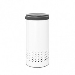 Brabantia 1004178 Καλάθι πλυντηρίου, 35 L, πλαστικό καπάκι, πλήρωση χωρίς άνοιγμα, οπές εξαερισμού, λευκό