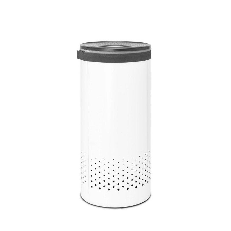 Brabantia 1004178 Καλάθι πλυντηρίου, 35 L, πλαστικό καπάκι, πλήρωση χωρίς άνοιγμα, οπές εξαερισμού, λευκό