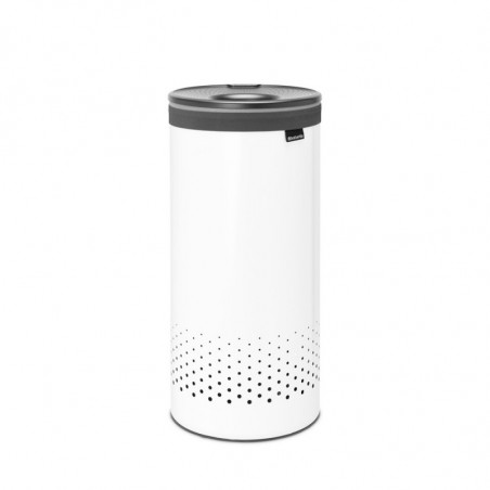 Brabantia 1004178 Καλάθι πλυντηρίου, 35 L, πλαστικό καπάκι, πλήρωση χωρίς άνοιγμα, οπές εξαερισμού, λευκό