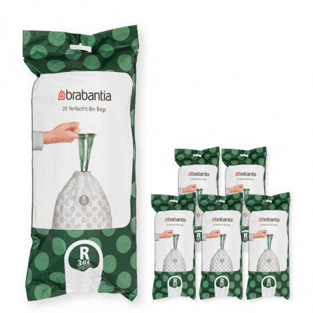 Σακούλες απορριμμάτων Brabantia PerfectFit Bo 1005590, μέγεθος R, 36 l, 120 τεμάχια, λευκό