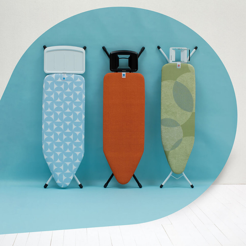 Τραπέζι σιδερώματος Brabantia B 1005616, 124x38 cm, 7 θέσεις ρύθμισης, Σιδεροθήκη, Πράσινο