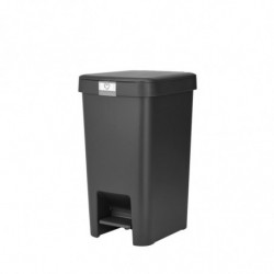 Κάδος απορριμμάτων με πεντάλ Brabantia StepUp 1008479, 16 L, Οικολογικά υλικά, Μεγάλο άνοιγμα, Σκούρο γκρι